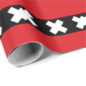 Papier Cadeau Drapeau d'Amsterdam (Coin rond)