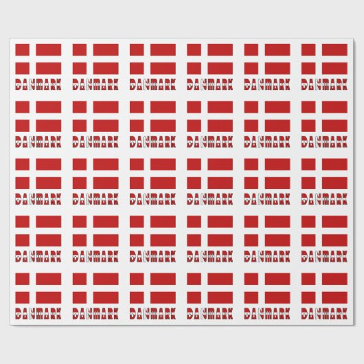 Papier Cadeau Drapeau Danmark et danois (Plat)