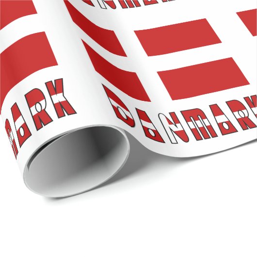 Papier Cadeau Drapeau Danmark et danois (Coin rond)