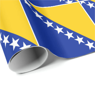 Papier Cadeau Drapeau de Bosnie-Herzégovine patriotique