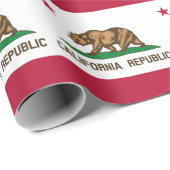 Papier Cadeau Drapeau de Californie cadeaux de Californie Amériq (Coin rond)