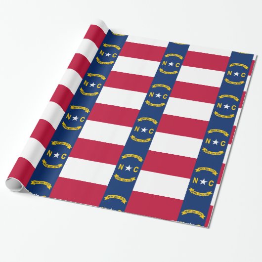 Papier Cadeau Drapeau de Caroline du Nord (Déroulé)