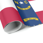 Papier Cadeau Drapeau de Caroline du Nord (Coin rond)
