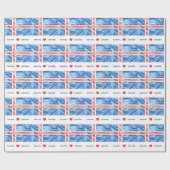 Papier Cadeau Drapeau de coeur de la coutume I de l'Islande (Plat)