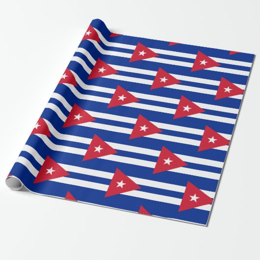 Papier Cadeau Drapeau de Cuba (Déroulé)