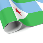 Papier Cadeau Drapeau de Djibouti (Coin rond)