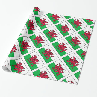 Papier Cadeau Drapeau de dragon du Pays de Galles Gallois