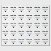 Papier Cadeau Drapeau de fierté agender cœur (Plat)