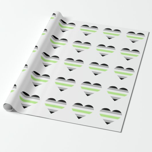 Papier Cadeau Drapeau de fierté agender cœur (Déroulé)