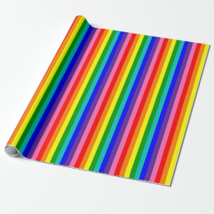 Papier Cadeau Drapeau de fierté arc-en-ciel à huit bandes vertic