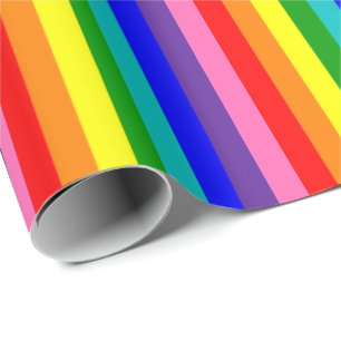 Papier Cadeau Drapeau de fierté arc-en-ciel à huit bandes vertic