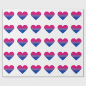 Papier Cadeau Drapeau de fierté bisexuel cœur (Plat)