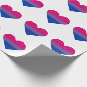 Papier Cadeau Drapeau de fierté bisexuel cœur (Coin)