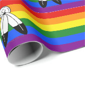 Papier Cadeau Drapeau de fierté bispirituel de SlipperyJoe's sym (Coin rond)