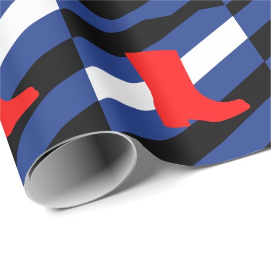 Papier Cadeau Drapeau de fierté de bottes (Coin rond)