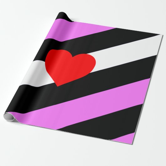 Papier Cadeau Drapeau de fierté de fille de cuir (Déroulé)