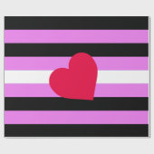 Papier Cadeau Drapeau de fierté de fille de cuir (Plat)