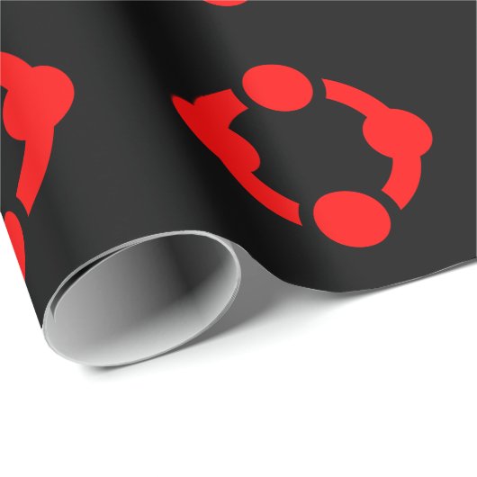 Papier Cadeau Drapeau de fierté de niche (Noir) (Coin rond)