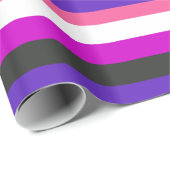 Papier Cadeau DRAPEAU DE Fierté GENDERFLUID (Coin rond)