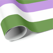 Papier Cadeau Drapeau de fierté genderqueer (Coin rond)