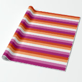 Papier Cadeau Drapeau de fierté lesbienne (5 bandes) (Déroulé)