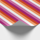Papier Cadeau Drapeau de fierté lesbienne (5 bandes) (Coin)