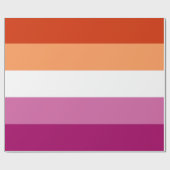 Papier Cadeau Drapeau de fierté lesbienne (5 bandes) (Plat)