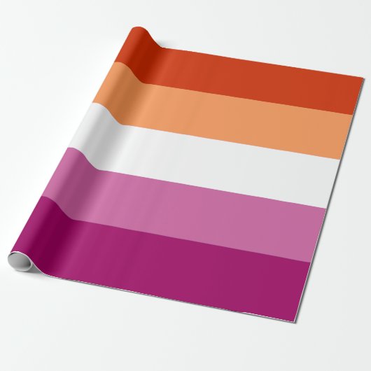 Papier Cadeau Drapeau de fierté lesbienne (5 bandes) (Déroulé)