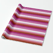Papier Cadeau Drapeau de fierté lesbienne horizontal (Déroulé)