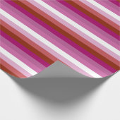 Papier Cadeau Drapeau de fierté lesbienne horizontal (Coin)