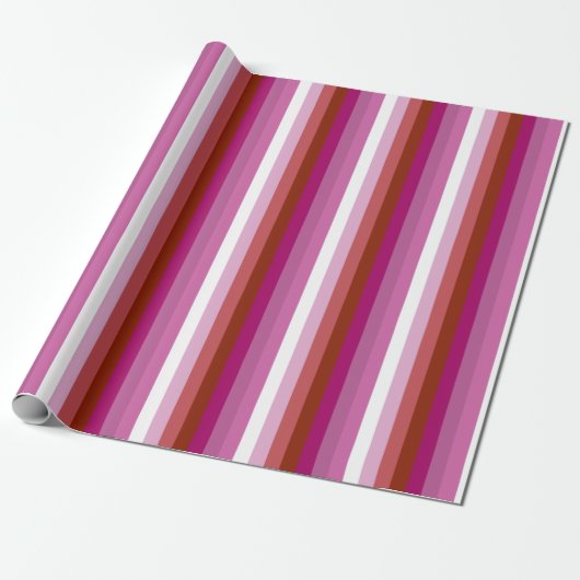 Papier Cadeau Drapeau de fierté lesbienne vertical (Déroulé)