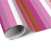 Papier Cadeau Drapeau de fierté lesbienne vertical (Coin rond)