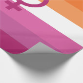 Papier Cadeau Drapeau de fierté lesbienne WLW (Coin)