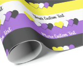 Papier Cadeau Drapeau de fierté non binaire avec papier d'emball (Coin rond)