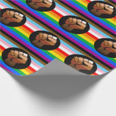 Papier Cadeau Drapeau de fierté POC de progrès LGBTQ+ (Coin)