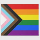 Papier Cadeau Drapeau de fierté Progress LGBTQ+ (Plat)