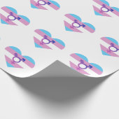 Papier Cadeau Drapeau de fierté trans cœur (Coin)