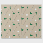 Papier Cadeau Drapeau de golf avec golfeur de balle et de tee (Plat)