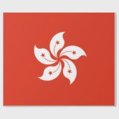 Papier Cadeau Drapeau de Hong Kong (Plat)