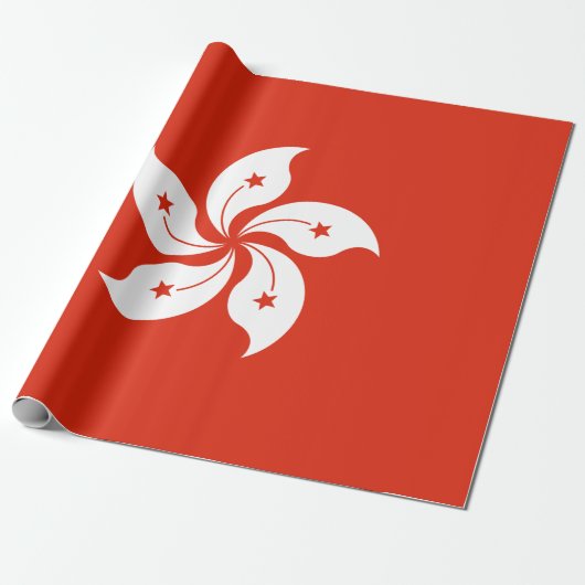 Papier Cadeau Drapeau de Hong Kong (Déroulé)