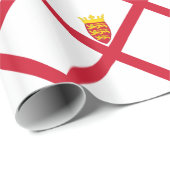 Papier Cadeau Drapeau de Jersey (Coin rond)