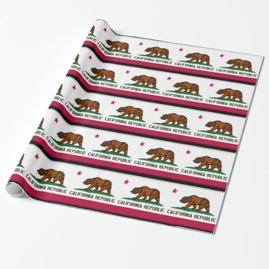 Papier Cadeau Drapeau de la Californie (Déroulé)
