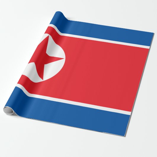 Papier Cadeau Drapeau de la Corée du Nord (RPDC) (Déroulé)