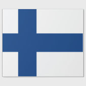 Papier Cadeau Drapeau de la Croix Bleue de Finlande (Plat)