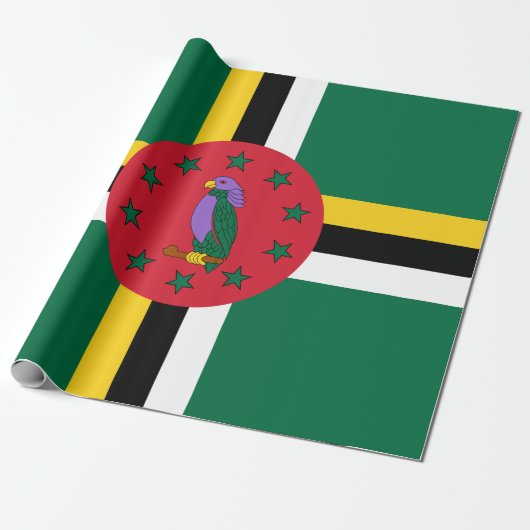 Papier Cadeau Drapeau de la Dominique (Déroulé)