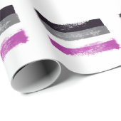 Papier Cadeau Drapeau de la fierté asexuée peint (Coin rond)