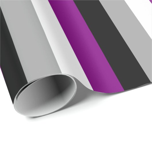 Papier Cadeau Drapeau de la fierté asexuée vertical (Coin rond)