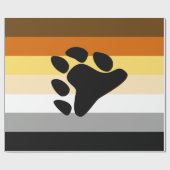 Papier Cadeau Drapeau de la fierté de l'ours avec paw (Plat)