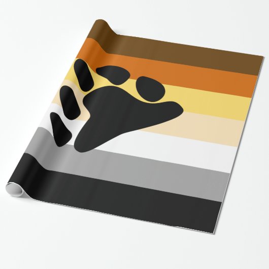 Papier Cadeau Drapeau de la fierté de l'ours avec paw (Déroulé)