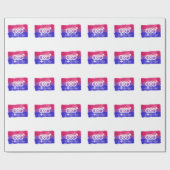 Papier Cadeau Drapeau de la fierté du symbole bisexuel peint (Plat)